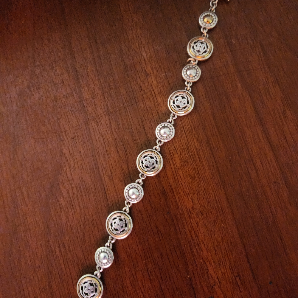 Brighton Silver & Gold Tone Link Bracelet - Women's Size 7.5